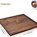 34 x 34 Inches Extra Large Square Black Walnut Wood Ottoman Tray, Serve Tea, Coffee Classic 2.8 Feet Wooden Decorative Serving Tray