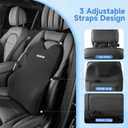 Lumbar Support Pillow for Car Truck Accessories Gifts for Mom Dad Memory Foam Back Support for Driving Seat Lower Back Cushion, Lumbar Comfort for Long Drivers Back Pain Relief, with Adjustable Straps