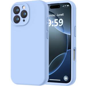 LOVE 3000 Designed for iPhone 16 Pro Max Case, Premium Silicone with [Soft Anti-Scratch Microfiber Lining] Shockproof Protective Phone Case for Men Women Girls 6.9", Light Blue