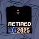 Retired 2025 Not My Problem Anymore T-Shirt Funny Retirement Gift for Men USA Flag Tee (Black, S)