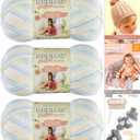 Bernat Softee Baby Yarn 3 Pack Bundle Includes 3 Patterns DK Light Worsted #3