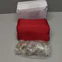 EBOOT 16 PCS Christmas Napkins and Ring Set 8 PCS Red Washable Napkins Cloth Fabric and 8 Christmas Rings Holder for Xmas Holiday Dinner Party Table Decoration(Tree, Candy, Bell, Car)