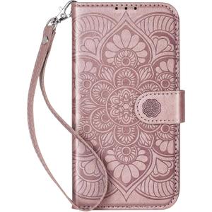 Wallet Case for iPhone 13,[RFID Blocking] 3 Card Holder Stand with Credit Card Slot PU Leather Magnetic Protective Flip Cover for iPhone 13 (Rose Gold)