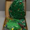 Berlune 7 Pcs Christmas Tree Costume for Women Dress Hat Headband Bag Glasses Frame Socks and Sequins Christmas Outfits (Large)