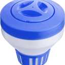 Large 7 Floating Chlorine Dispenser for Pool & SPA | Floating Chlorinator & Bromine Holder | Pool Chemical Floater | Fits 3 Inch Tablets | (Blue)