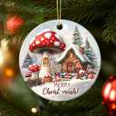 4 x Christmas Ornaments 2025 - Cute Mushroom Christmas Ornaments for Tree Car Decor, Gifts for Mushroom Lovers, Gift Exchange Ideas, Nature Lover Gifts for Forest Enthusiasts