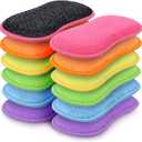 HOMEXCEL 12 Pack Multi-Purpose Scrub Sponges Kitchen, Dish Sponge, Non-Scratch Microfiber Sponge for Efficiently Cleaning Dishes, Pots, and Pans (Multicolor)