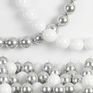 White and Silver Linking Balloons, 100PCS 6 Inch Small Metal Silver Quick Link Balloons for Making Balloon Wall Heart Arch Tails Balloon for Wedding Birthday Baby Shower Graduation Party Decorations