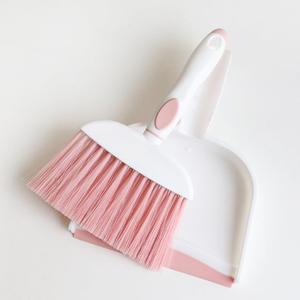 Broom with Dustpan Combo Set Pink Mini Hand Broom and Dustpan Set for Home Desktop Sofa Pet Household Care Camping (White+Pink M3)