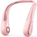 Portable Bladeless Neck Fan, Birthday Gifts for Girl Boy Mom Dad, Fathers & Mothers Day Gifts, Wearable Cooling Fan Rechargeable for Camping Travel Beach Golf Cruise Essentials 2026 New (Pink)