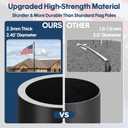 25FT Heavy Duty Flag Pole for Outside House, 11-Gauge Black Thick Design,Aerospace-Grade Aluminum Flagpole Kit, 3x5 Embroidered Nylon Flag, 120MPH Wind Rated Flagpoles, In-Ground