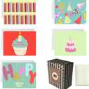 Premium Boxed Thank You Cards with Envelopes || 50 Count || 5 Modern Designer prints || Bulk Stationery Set for Clients, Weddings, Showers, Multi-Use || USA || Premium cardstock (Birthday)