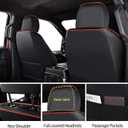 Ram Seat Covers, for 2011-2026 Dodge Ram 1500 2500 3500 Classic Crew Cab, for Flat Rear Seats Only, Napa Leather Seat Protector (Full Set, Black&Red)
