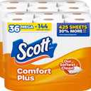 Scott ComfortPlus Toilet Paper, 36 Mega Rolls (2 Packs of 18), 425 Sheets per Roll, Septic-Safe, 1-Ply Toilet Tissue