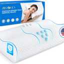 Cervical Neck Pillow for Pain Relief- Queen Size Cooling Pillow for Sleeping, Memory Foam Pillows for Neck Shoulder, Ergonomic Adjustable Contour Bed Pillow for Side, Stomach & Back Sleepers (Queen Size 23.6"L x 14.2"W)