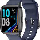 Fitness Tracker, Fitness Watch with Blood Oxygen, Blood Pressure & Heart Rate Monitor, Steps Calories Counter, Sleep Monitor, Pedometer 50 Meters Waterproof, Smart Watch for Android iPhones (Blue)