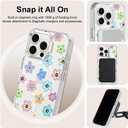 MOSNOVO Case for iPhone 16 Pro, [Compatible with Magsafe] [Buffertech 6.6ft Military-Grade Drop Protection] [Anti Peel Off Tech] Clear Phone Case Design - Groovy Flower