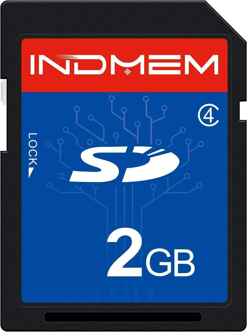 INDMEM SD Card 2GB Class 4 Flash Memory Card 2G SLC Stanard Secure Digital Cards (1PC)