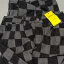 yoeasy Women's Wide Leg Jeans Checkered High Waisted Straight Leg Baggy Loose Stretch Plaid Casual Denim Pants. Size Large