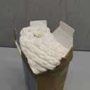 MADIZZ Pack of 2 Boho Corduroy Striped Throw Pillow Covers 24x24 Inch Cream White Soft Decorative Cushion Cover for Bedroom Sofa Pillow Shell