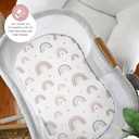 TansyPanda Muslin Halo Bassinet Sheets for BassiNest Luxe Swivel, Soothing, Swivel, Lite, Essential Sleeper, 3 Pack, 33 X 17 Inch, Ultra Soft, Snug Fit, Unisex Boys Girls, Gray White (Pink)