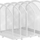 Desk File Organizer 5 Sections Desktop Organizer File Sorter Office Organization File Folder Holder for Office School & Classroom (White, 5 Section - 1Pack)