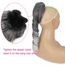 Oseti Silver Grey Ponytail Extension for Black Women Synthetic Salt & Pepper Ponytail Spiral Curly Drawstring Pony Tails, 14inch Short Gray Hair Ponytail Extensions Clip in Hairpiece for Women Girls