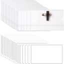 Anjmd Pack of 60 Pin Style Combi Clip Horizontal Name Badge Holders ID Card Holders with Inserts Fit Card (3.52.12 inch)