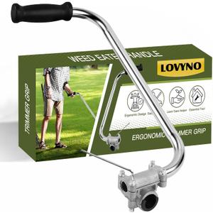 Weed Eater Handle, Grip Trimmer Handle Ergonomic Trimmer Grip Extension with Bracket Clamp for Weeder Lawn Trimmer Grip (Silver)