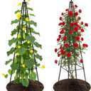 Adjustable Garden Trellis for Climbing Plants, 6FT Obelisk Plant Support Tower for Potted & In-Ground Vegetables, Tomatoes, Cucumbers, Vines - Easy Assembly, Indoor & Outdoor Use2 Pack