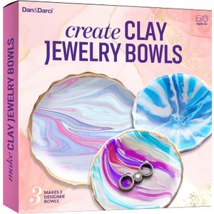 Dan & Darci Craft 'n Clay - Jewelry Dish Making Kit for Kids Ages 8-14 Year Old - Best DIY Arts & Crafts Kits - Easter Gifts - Creative Toys for Preteen & Teenagers - Girl Birthday Gift Ideas