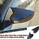 MUXEE Side Mirror Covers, for Nissan Kicks 2018 2019 2020 2021 2022 2023 2024 Turn Signal housing,Sports Rear View Mirror Cover Accessories-Carbon Fiberwith Turn Signal Slot