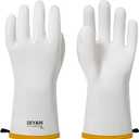 DEYAN Silicone BBQ & Oven Gloves - Food Grade, Heat Resistant Waterproof & Oil Proof Gloves for Grilling, Baking, Frying, Cooking - Long Sleeve & Non-Slip Grip, 1 Pair (White, 8/M)