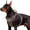 BUMBIN Tactical Dog Harness for Large Dogs No Pull, Famous TIK Tok No Pull, Fit Smart Reflective Pet Walking Harness for Training, Adjustable Dog Vest Harness with Handle Brown, L