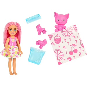 Barbie Chelsea Pop Reveal Bubble Tea Series Set with Themed Package & 5 Surprises Including Scented Small Doll & Pop-It Pet (Styles May Vary)