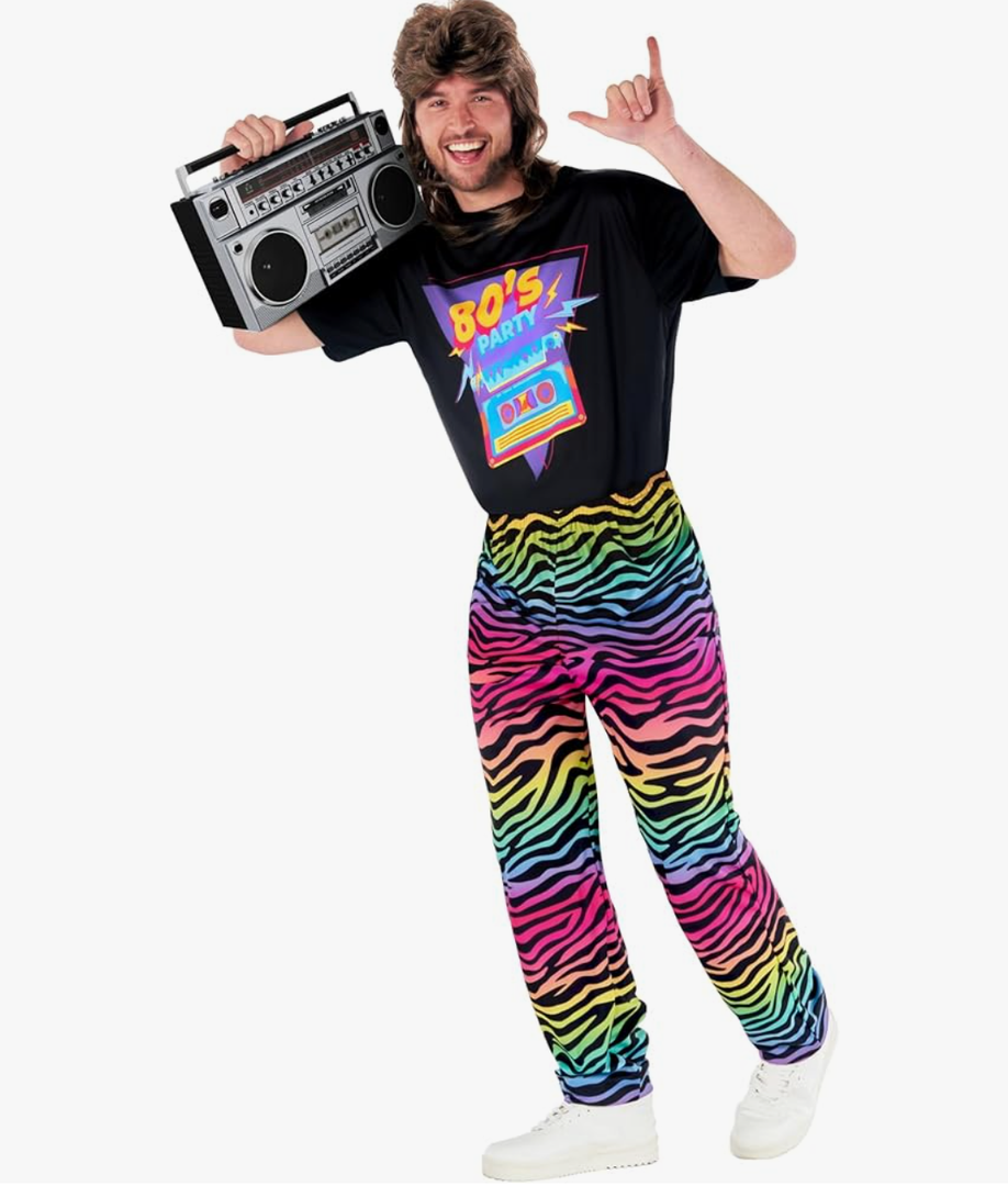Morph Cool 80s Costumes for Men - Retro 80s Outfit, Vintage Mens Costume, Classic Halloween Party Attire XXL