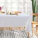 sancua 6 Pack White Tablecloth 60 x 102 Inch, Rectangle Table Cloth for 6 Feet Tables - Stain and Wrinkle Resistant Washable Polyester Table Cover for Dining Tables, Buffet Parties and Camping