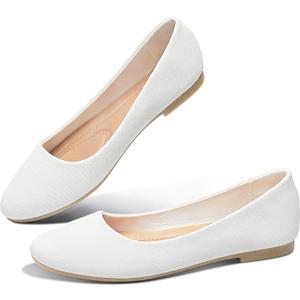 Obtaom Round Toe Women Flat Shoes Slip on Girls Dress Black Ballet Flats, 9/40