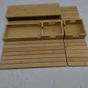 Bamboo Couch Arm Set  1 Large with Side Pocket + 1 Small  Sofa Cup Holder for Remote & Phone  Non-Slip Fit for Armrests 4.5"8.5" Wide