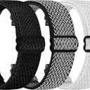 Quick Release Watch Band - Choice of Width -18mm 19mm 20mm 22mm 24mm Watch Bands, Solo Loop Adjustable Elastic Nylon Watch Straps Replacement Wristband for Men Women (Black+Grey+White)