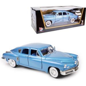 1948 Tucker Torpedo 1:18 Diecast Model Car - Cyclops Headlight, Opening Doors, Steering Linkage | Premium Gift Box, Man Cave Decor | Ages 14+,Blue