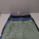 Real Essentials 4 Pack: Womens Active Athletic Performance Mesh Shorts with Pockets (Green, L)