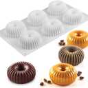 OCPO Kitchen Mini Silicone Mold for Baking Mousse & Cake, French Dessert Mold for Pastry Donuts Chocolate Brownie Jello (6-Cavity)