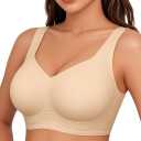 2026 Jelly Seamless Wireless Plus Size Bras No Underwire Supportive Full Coverage Comfortable Everyday Bra for Older Women (Black)