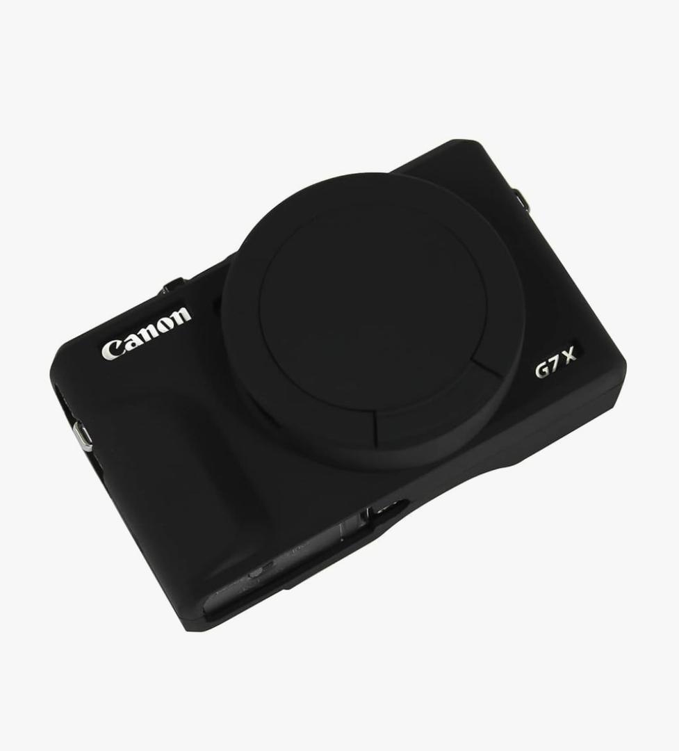 Easy Hood Case for Canon Powershot G7 X Mark III Digital Camera, Soft Silicone Protective Cover with Removable Lens Cover for Canon Powershot G7X Mark III DSLR Camera (Black)