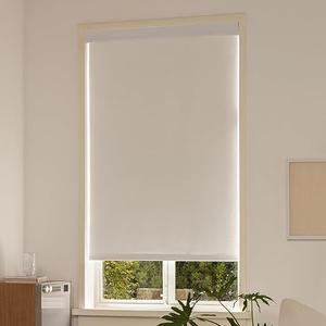 100% Blackout Cordless Roller Shades for Indoor Windows with Valance, Thermal Insulation & UV Protection, White  43" W x 72" H