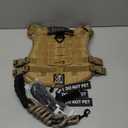 Yungaspy No Pull Tactical Dog Harness for Medium Dogs, Escape Proof Molle Dog Vest Harness and Leash Set, Adjustable Military Service Dog Harness with Handle for Medium Large Dogs(Brown,Medium)