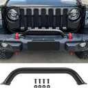 Brush Guard Compatible with 2018-2025 Jeep Wrangler JL & 2020-2025 Gladiator JT Steel Bull Bar Grille Brush Guard Replaces 82215351