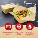 Chinese Takeout Storage Containers (60 Pack) 45oz - Kraft Brown Cardboard Paper Togo - Take Out Boxes -Biodegradable Eco To Go Food For Restaurants Catering Party