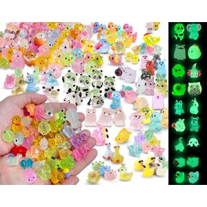 50 pcs Luminous Mini Resin Animal in The Dark Tiny Miniature Figuresm Landscape Bonsai Decor
